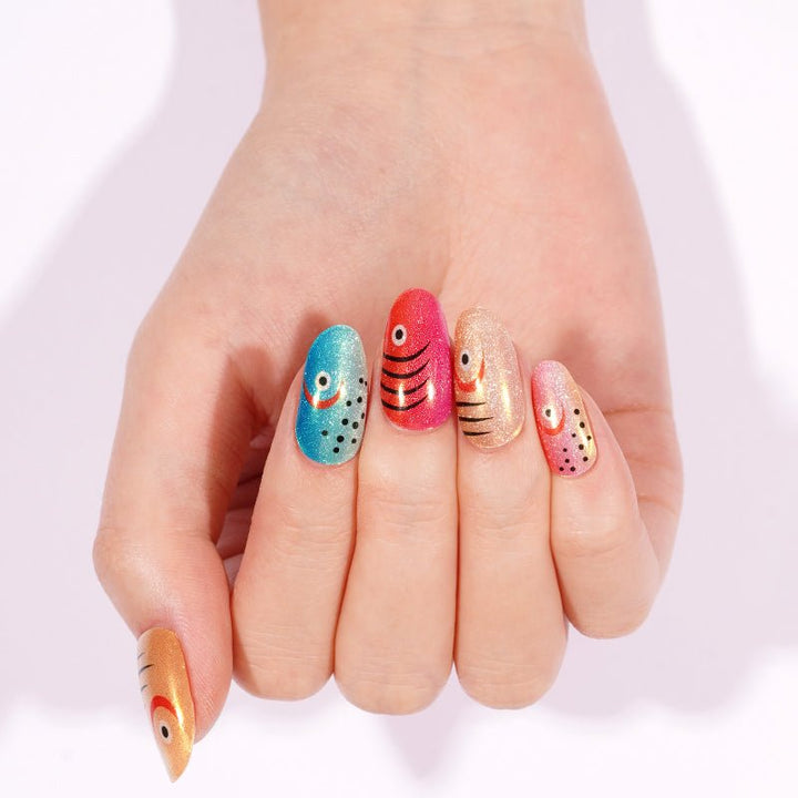 SEMI CURED GEL NAIL STICKER Devil J Collection N Ocean Catch - Hi Gorgeous AU