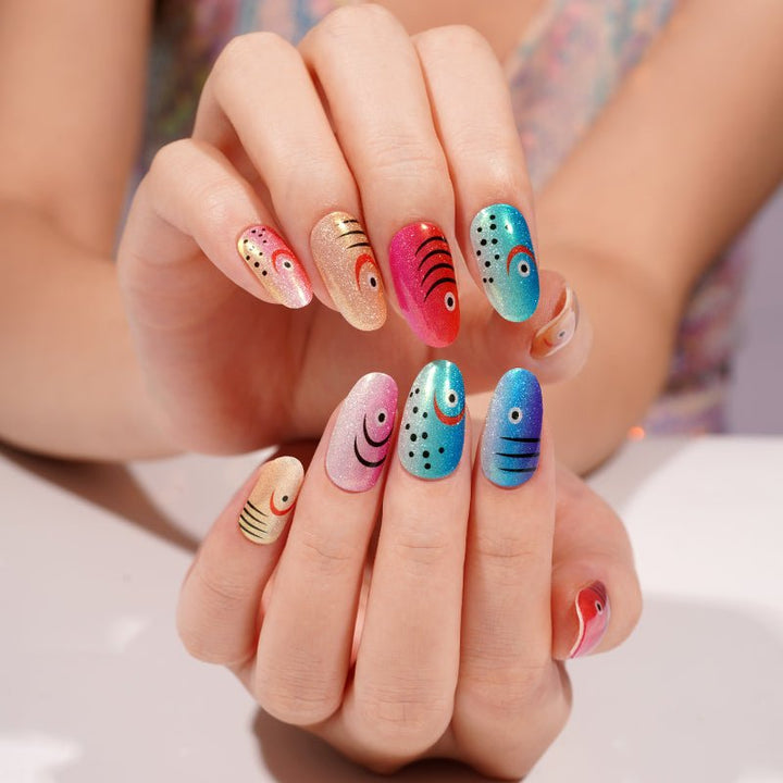 SEMI CURED GEL NAIL STICKER Devil J Collection N Ocean Catch - Hi Gorgeous AU