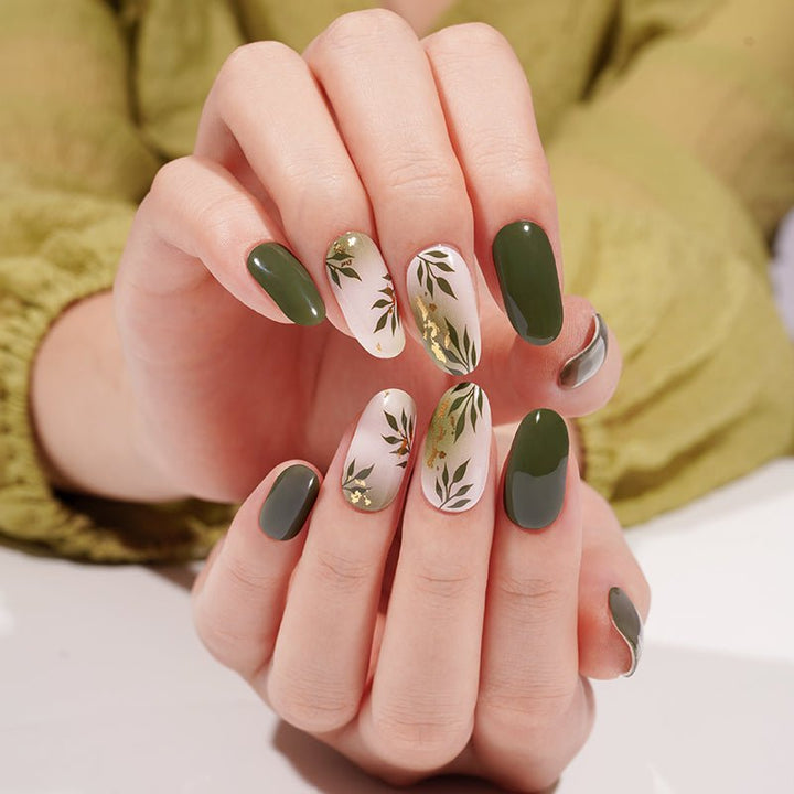 SEMI CURED GEL NAIL STICKER Devil J Collection N Olive Bloom - Hi Gorgeous AU