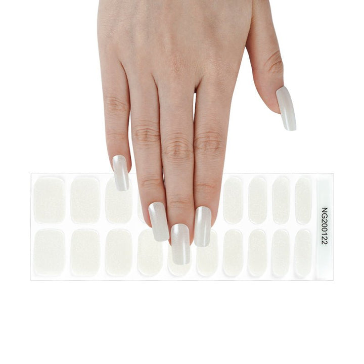 SEMI CURED GEL NAIL STICKER Devil J Collection N Pearl White - Hi Gorgeous AU