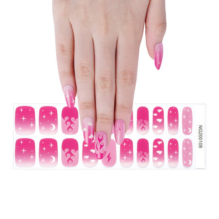 SEMI CURED GEL NAIL STICKER Devil J Collection N Pink Devil - Hi Gorgeous AU