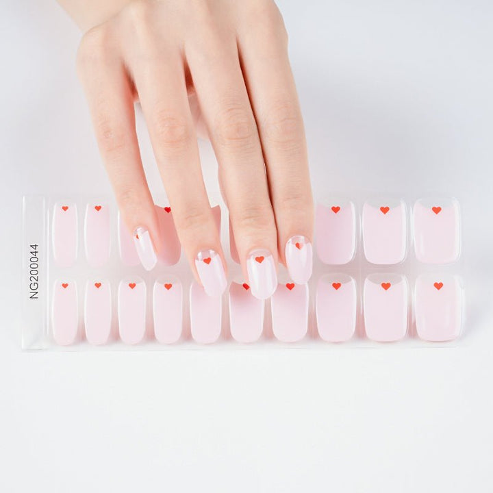 SEMI CURED GEL NAIL STICKER Devil J Collection N Pinky Heart - Hi Gorgeous AU