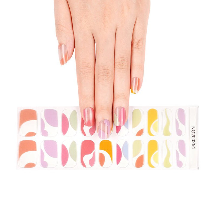 SEMI CURED GEL NAIL STICKER Devil J Collection N Rainbow Swirl - Hi Gorgeous AU