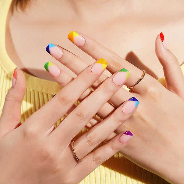 SEMI CURED GEL NAIL STICKER Devil J Collection N Rainbow Tips - Hi Gorgeous AU