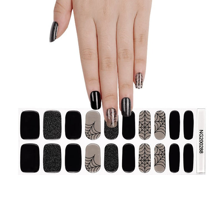 SEMI CURED GEL NAIL STICKER Devil J Collection N Spider Web (Halloween Limited) - Hi Gorgeous AU