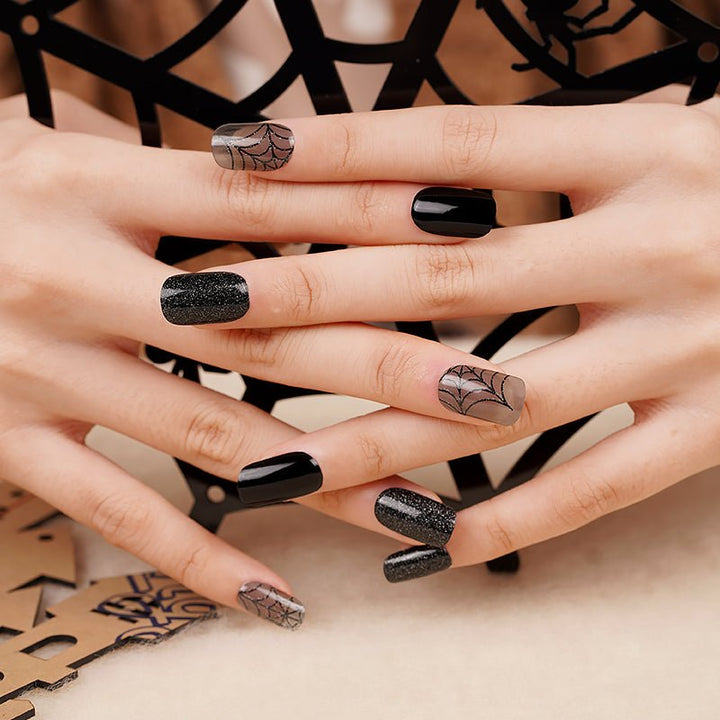 SEMI CURED GEL NAIL STICKER Devil J Collection N Spider Web (Halloween Limited) - Hi Gorgeous AU