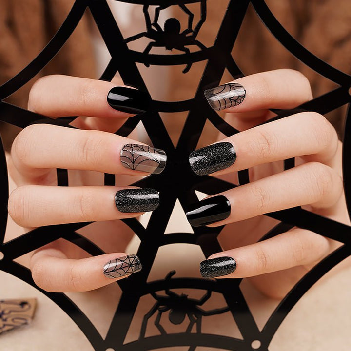 SEMI CURED GEL NAIL STICKER Devil J Collection N Spider Web (Halloween Limited) - Hi Gorgeous AU