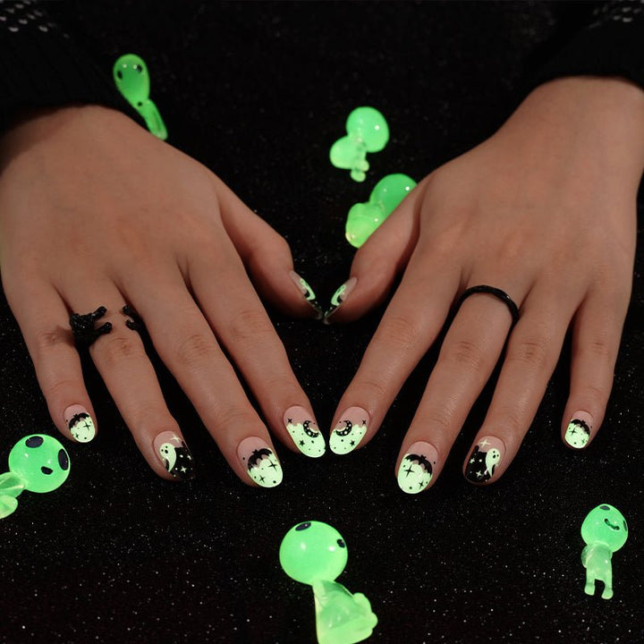 SEMI CURED GEL NAIL STICKER Devil J Collection N Spooky Glow (Halloween Limited) - Hi Gorgeous AU