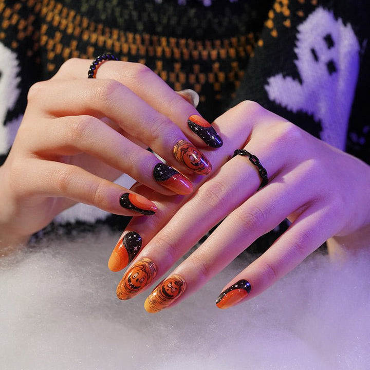 SEMI CURED GEL NAIL STICKER Devil J Collection N Spooky Night (Halloween Limited) - Hi Gorgeous AU