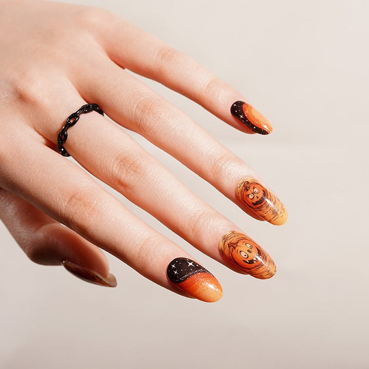 SEMI CURED GEL NAIL STICKER Devil J Collection N Spooky Night (Halloween Limited) - Hi Gorgeous AU