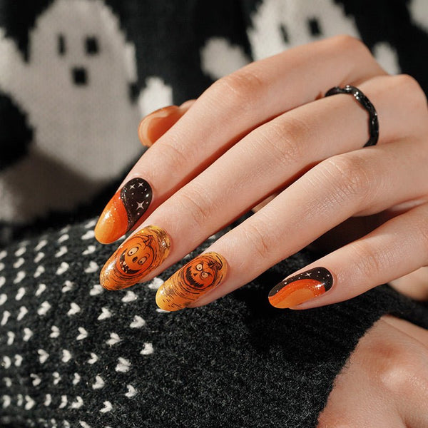 SEMI CURED GEL NAIL STICKER Devil J Collection N Spooky Night (Halloween Limited) - Hi Gorgeous AU