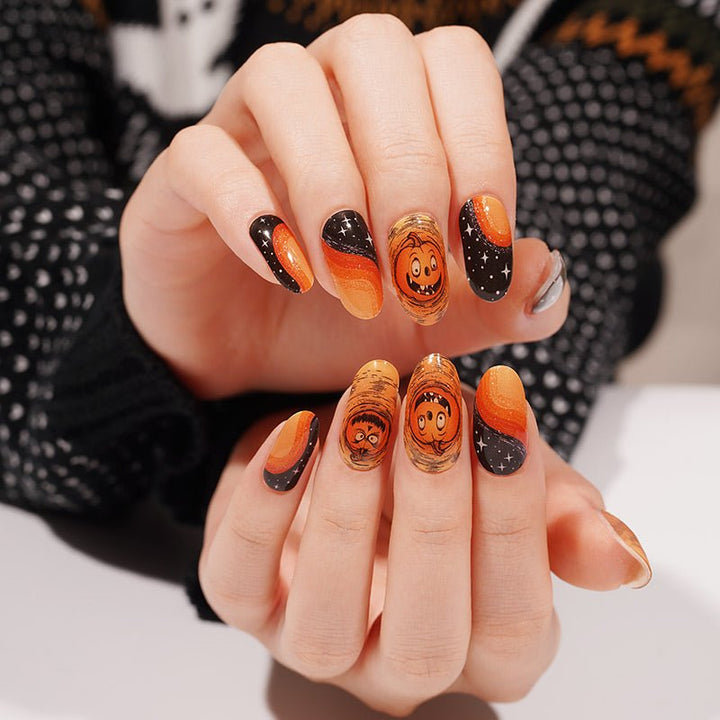 SEMI CURED GEL NAIL STICKER Devil J Collection N Spooky Night (Halloween Limited) - Hi Gorgeous AU