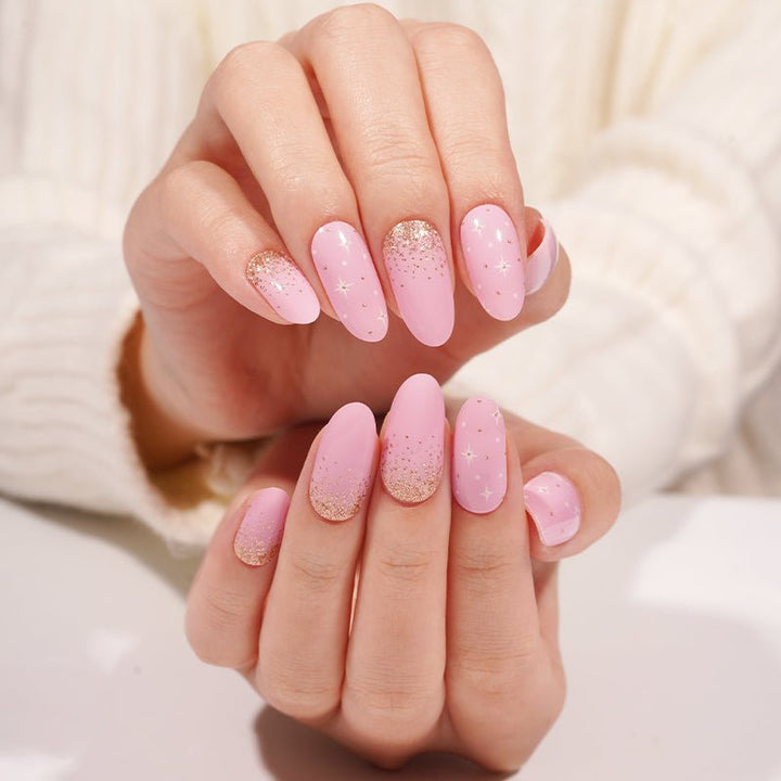 SEMI CURED GEL NAIL STICKER Devil J Collection N Stardust Pink - Hi Gorgeous AU