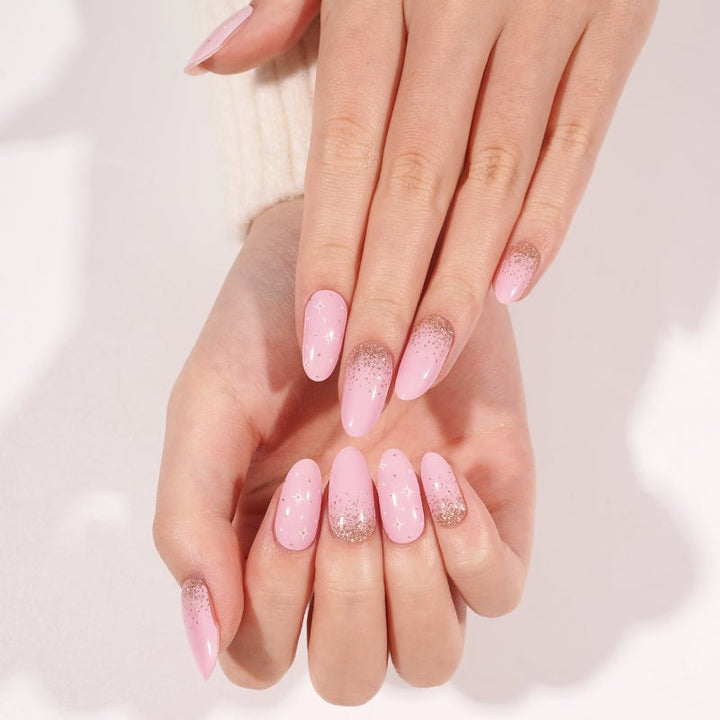 SEMI CURED GEL NAIL STICKER Devil J Collection N Stardust Pink - Hi Gorgeous AU