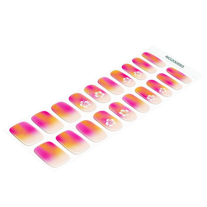 SEMI CURED GEL NAIL STICKER Devil J Collection N Sunset Hibiscus - Hi Gorgeous AU