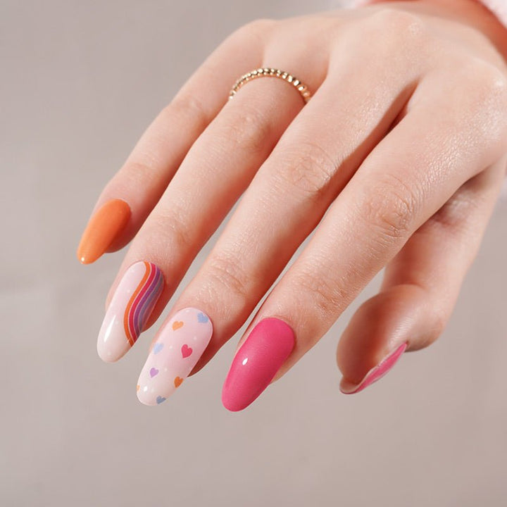 SEMI CURED GEL NAIL STICKER Devil J Collection N Sweetheart Swirl - Hi Gorgeous AU