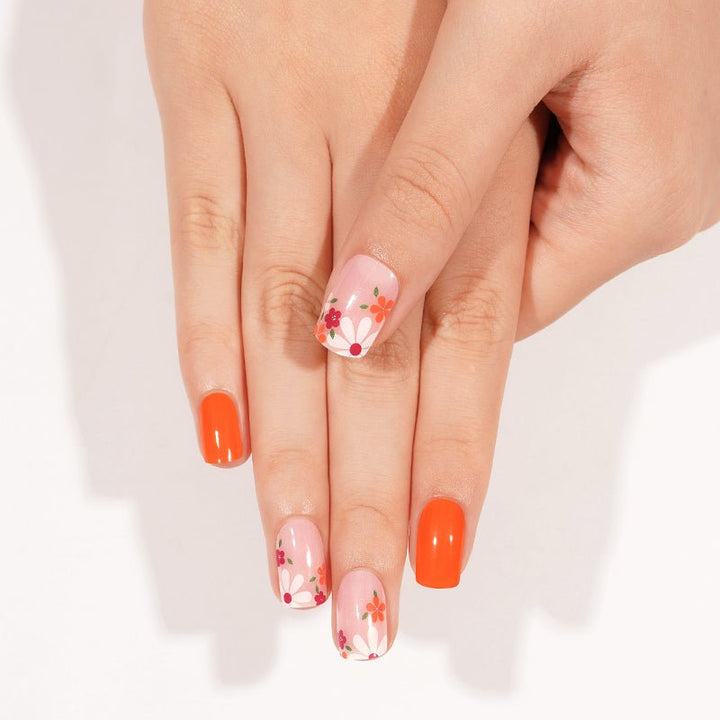 SEMI CURED GEL NAIL STICKER Devil J Collection N Tangerine Blossom - Hi Gorgeous AU