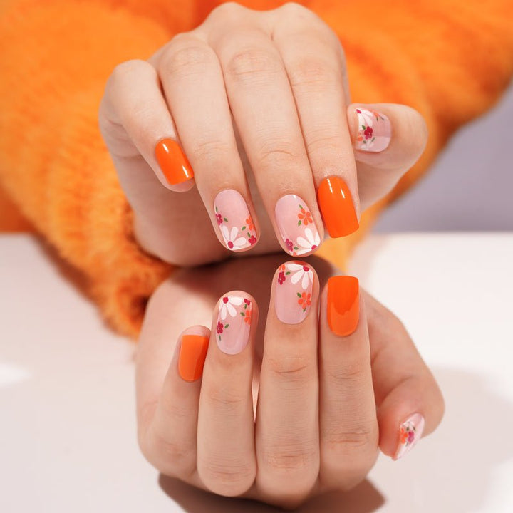 SEMI CURED GEL NAIL STICKER Devil J Collection N Tangerine Blossom - Hi Gorgeous AU