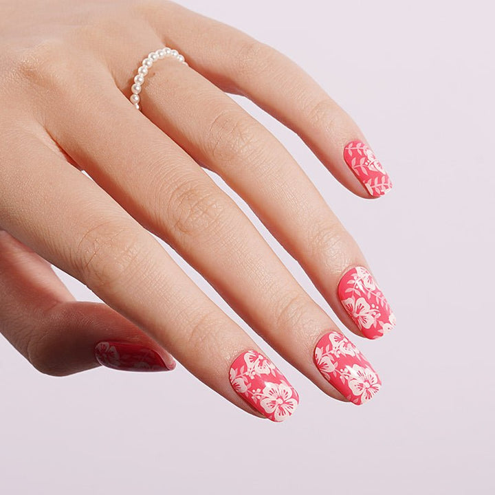 SEMI CURED GEL NAIL STICKER Devil J Collection N Tropical Blossom - Hi Gorgeous AU