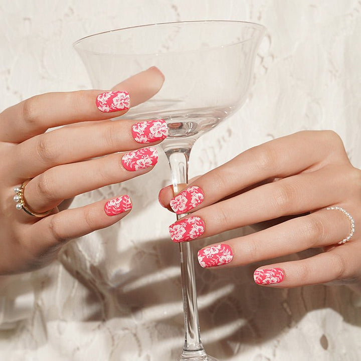 SEMI CURED GEL NAIL STICKER Devil J Collection N Tropical Blossom - Hi Gorgeous AU