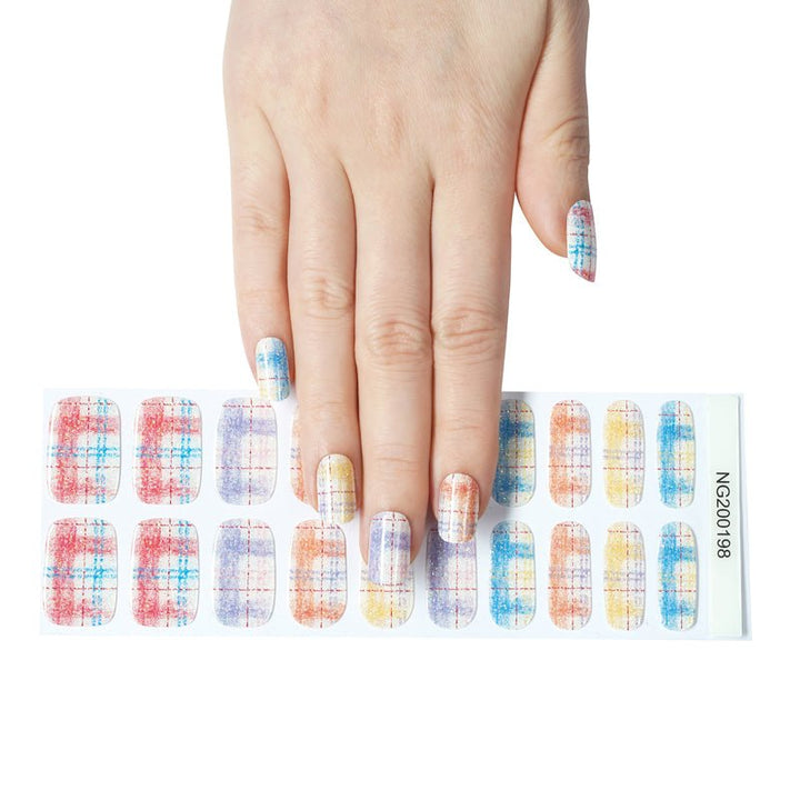 SEMI CURED GEL NAIL STICKER Devil J Collection N Tweed Rainbow - Hi Gorgeous AU