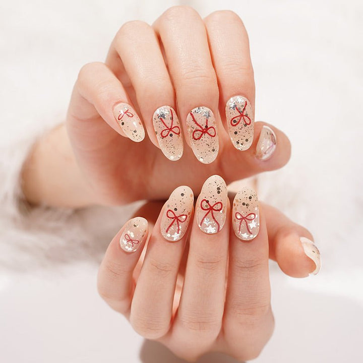 SEMI CURED GEL NAIL STICKER Devil J Collection N Twinkle Bow - Hi Gorgeous AU