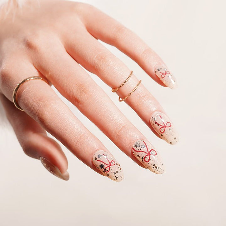 SEMI CURED GEL NAIL STICKER Devil J Collection N Twinkle Bow - Hi Gorgeous AU