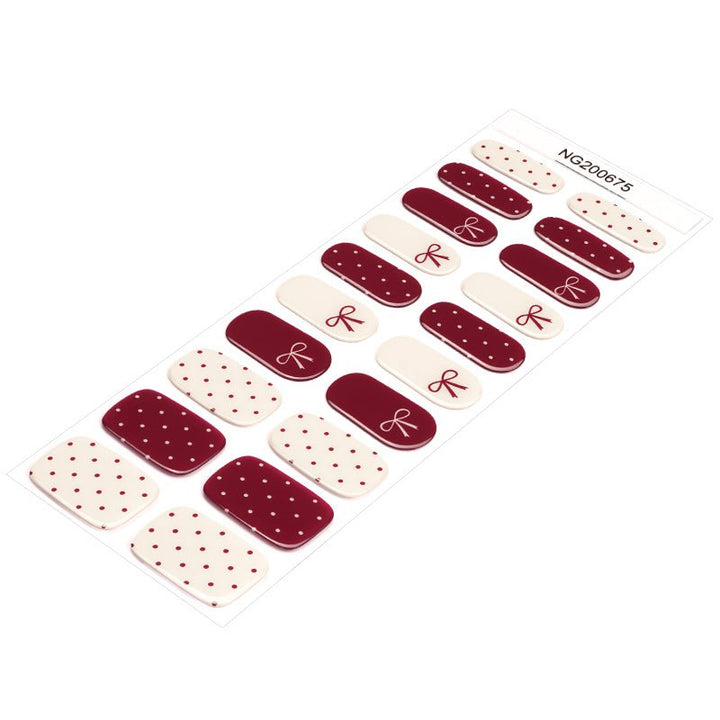 SEMI CURED GEL NAIL STICKER Devil J Collection N Velvet Bow ( 2025 Xmas Limited) - Hi Gorgeous AU