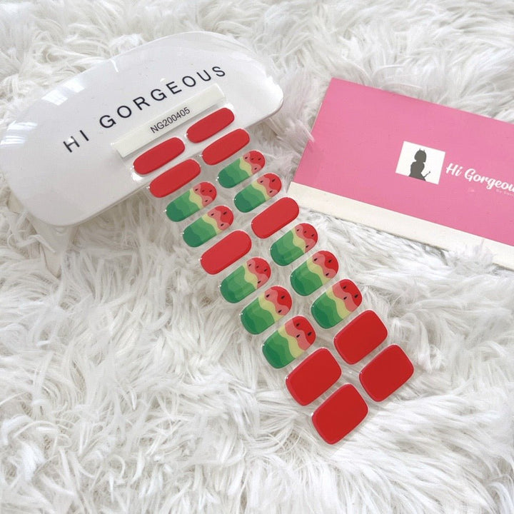 SEMI CURED GEL NAIL STICKER Devil J Collection N Watermelon - Hi Gorgeous AU