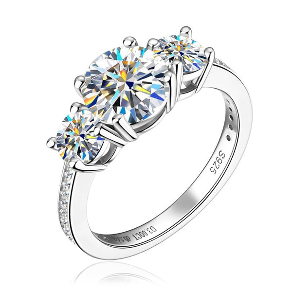 The 3 Stone Moissanite Diamond Engagement Ring with with Channel - Set band - Hi Gorgeous AU