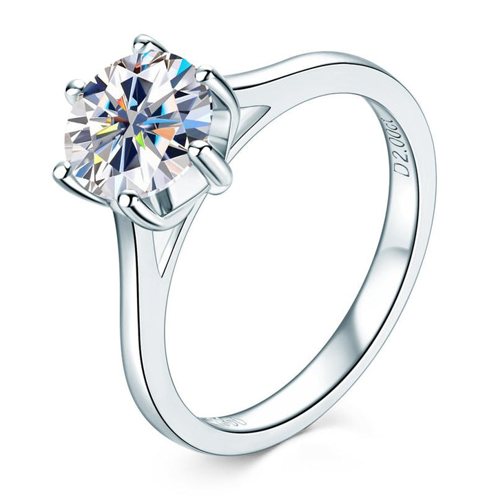 The ICON Setting Moissanite Diamond Engagement Ring - Round Solitaire in Sliver - Hi Gorgeous AU