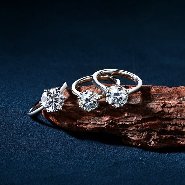 The ICON Setting Moissanite Diamond Engagement Ring - Round Solitaire in Sliver - Hi Gorgeous AU