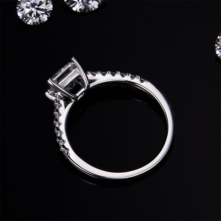 The Novo Moissanite Diamond Engagement Ring - Princess Cut with Pavé band - Hi Gorgeous AU