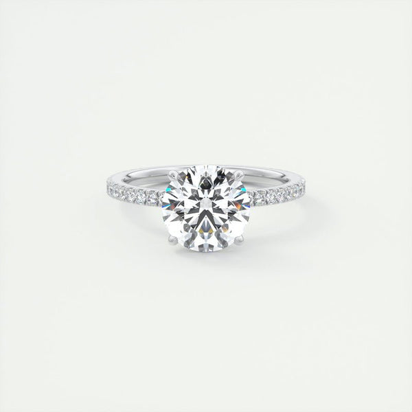 The ONE Moissanite Diamond Engagement Ring - 2ct Round Solitaire with Pavé band - Hi Gorgeous AU