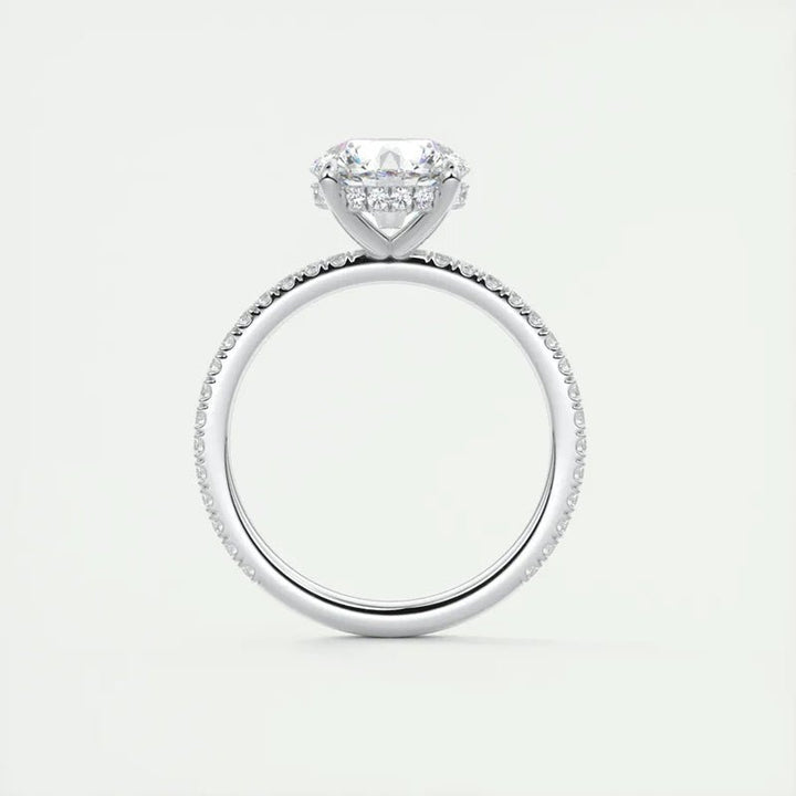 The ONE Moissanite Diamond Engagement Ring - 2ct Round Solitaire with Pavé band - Hi Gorgeous AU