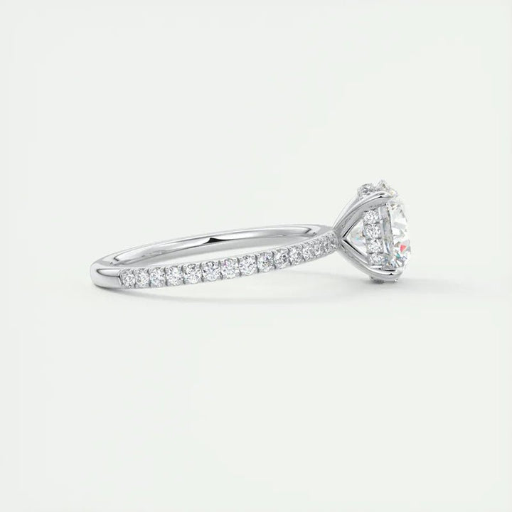 The ONE Moissanite Diamond Engagement Ring - 2ct Round Solitaire with Pavé band - Hi Gorgeous AU