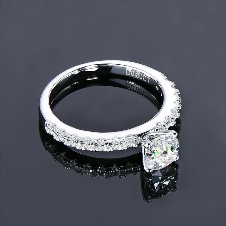 The ONE Moissanite Diamond Engagement Ring - Round Solitaire with Pavé band - Hi Gorgeous AU