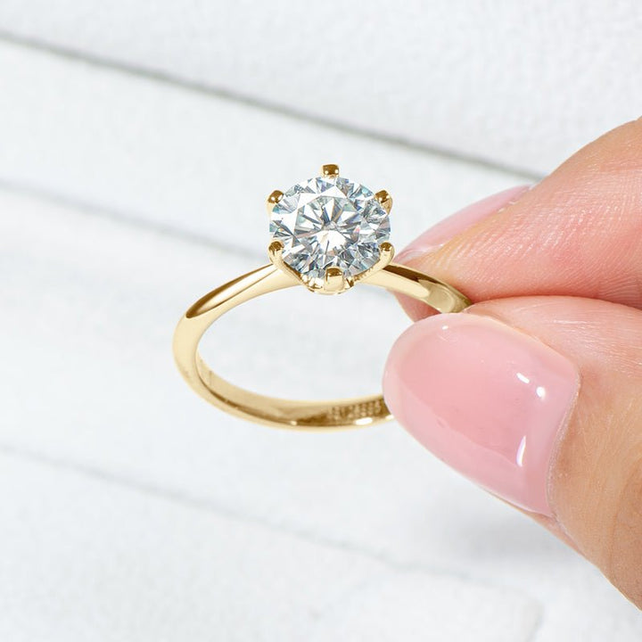 The Signature Setting Moissanite Diamond Engagement Ring - Round Solitaire in Gold - Hi Gorgeous AU