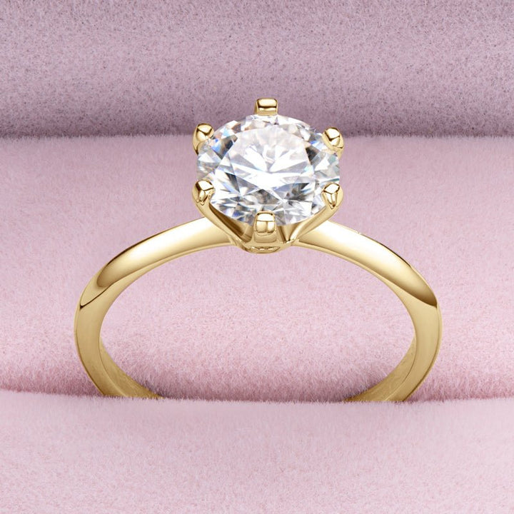 The Signature Setting Moissanite Diamond Engagement Ring - Round Solitaire in Gold - Hi Gorgeous AU