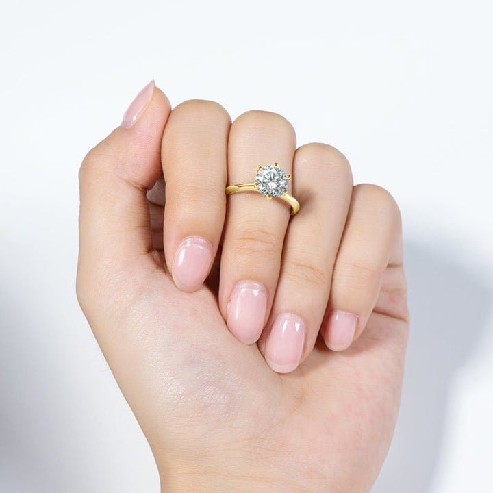 The Signature Setting Moissanite Diamond Engagement Ring - Round Solitaire in Gold - Hi Gorgeous AU