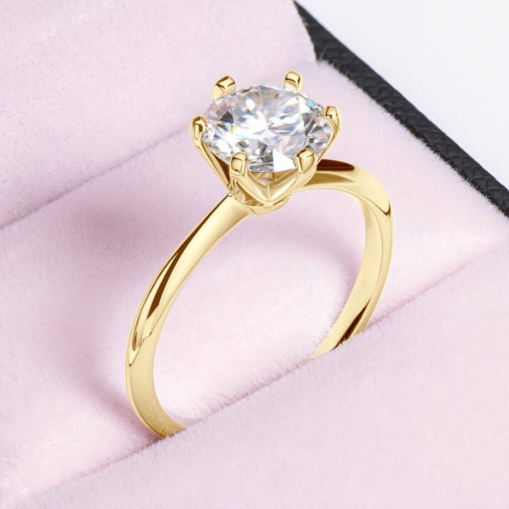 The Signature Setting Moissanite Diamond Engagement Ring - Round Solitaire in Gold - Hi Gorgeous AU