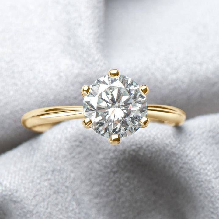 The Signature Setting Moissanite Diamond Engagement Ring - Round Solitaire in Gold - Hi Gorgeous AU