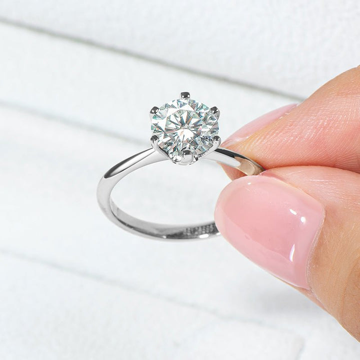 The Signature Setting Moissanite Diamond Engagement Ring - Round Solitaire in Silver - Hi Gorgeous AU