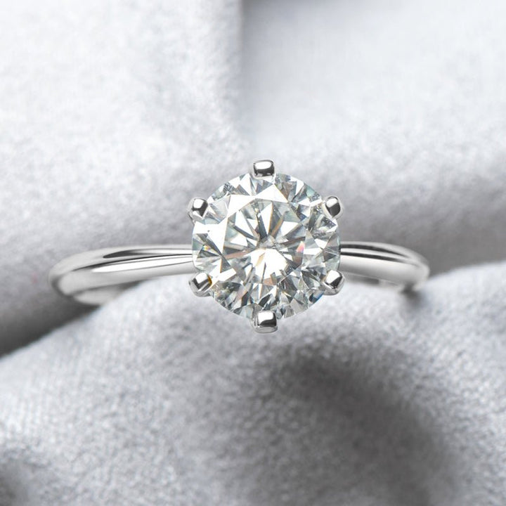 The Signature Setting Moissanite Diamond Engagement Ring - Round Solitaire in Silver - Hi Gorgeous AU