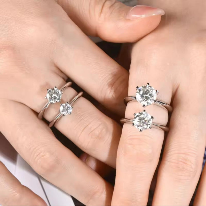 The Signature Setting Moissanite Diamond Engagement Ring - Round Solitaire in Silver - Hi Gorgeous AU