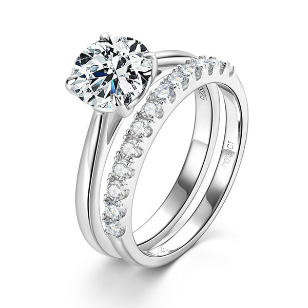 The SOLITAIRE Moissanite Diamond Engagement Ring Set - Round Solitaire with Band Ring - Hi Gorgeous AU