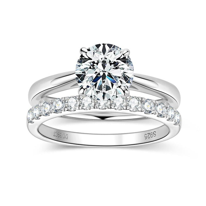 The SOLITAIRE Moissanite Diamond Engagement Ring Set - Round Solitaire with Band Ring - Hi Gorgeous AU