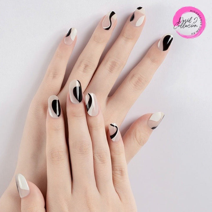 SEMI CURED GEL NAIL STICKER Devil J Collection N Black Is Here - Hi Gorgeous AU