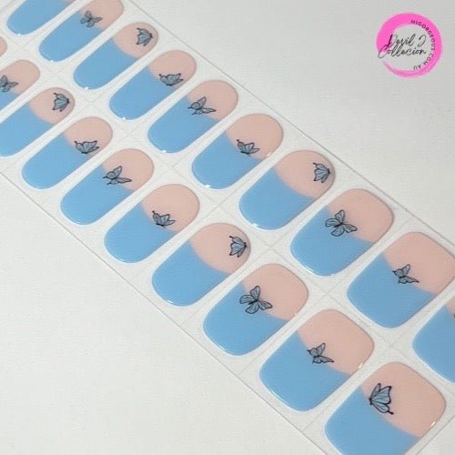 SEMI CURED GEL NAIL STICKER Devil J Collection N butterfly French - Hi Gorgeous AU