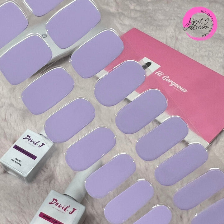 SEMI CURED GEL NAIL STICKER Devil J Collection N Cotton Lavender - Hi Gorgeous AU